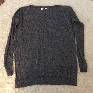 Black with white sweater.